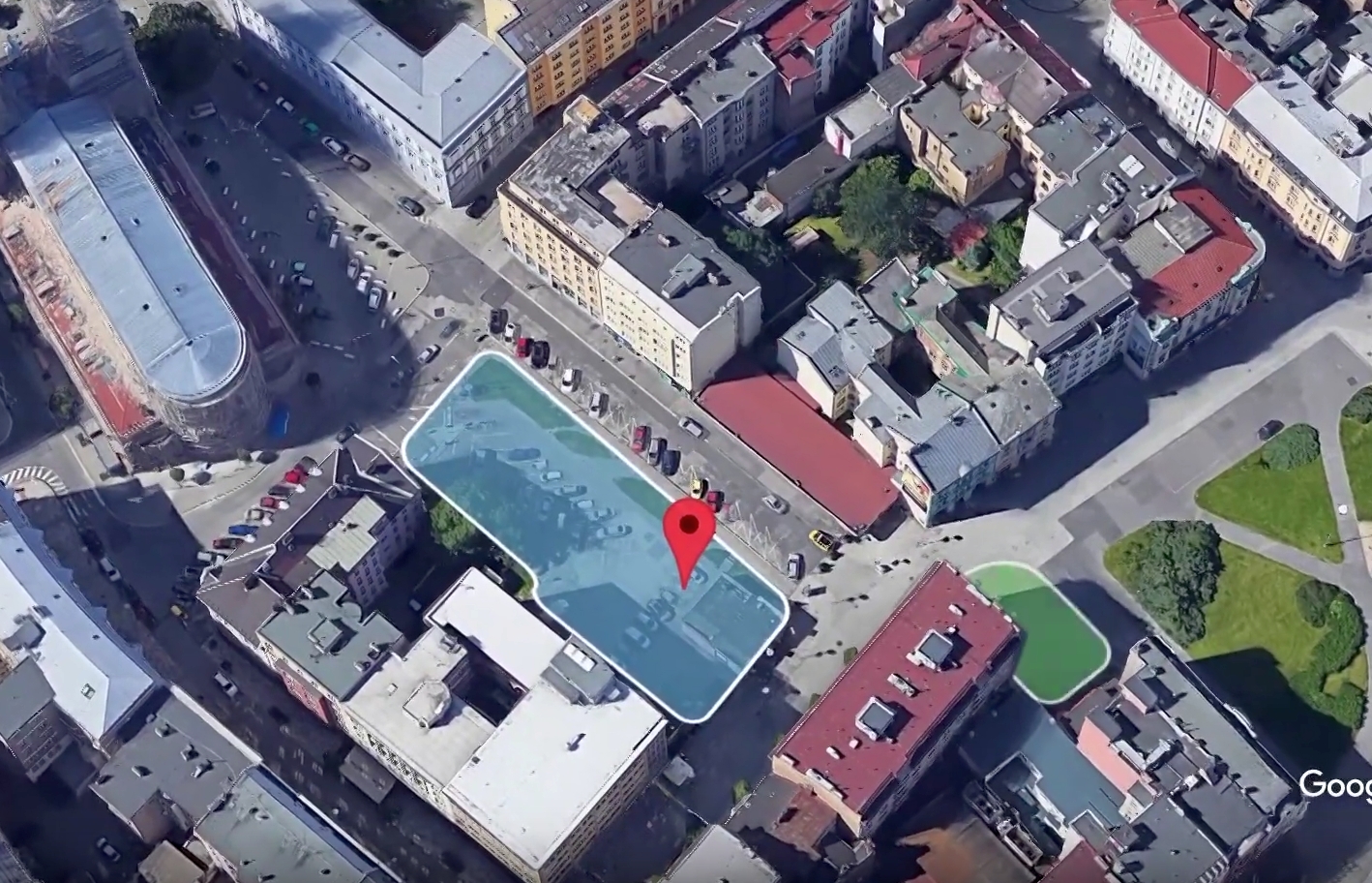 Parkovací dům vznikne za katedrálou Božského Spasitele. Zdroj: MAPPA Parkovací dům vznikne za katedrálou Božského Spasitele. Zdroj: MAPPA